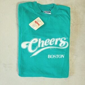 Vintage 90s CHEERS Boston Promo Shirt L Single Stitch Sitcom NWT Hanes Beefy T
